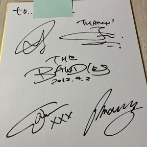 【コレクター放出品】 THE BAWDIES 直筆サイン ロックバンド サイン色紙 240×270 2012年 宛名記入有り