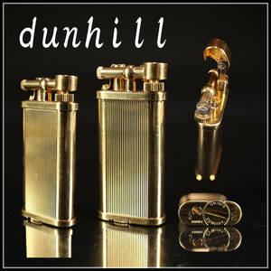 【秀】ZB647 【dunhill】 ダンヒル ガスライター ゴールド／着火確認済み美品！ｒ