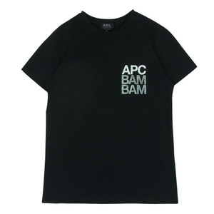 A.P.C. アーペーセー BAM BAM ロゴ ショートスリーブ 半袖 Tシャツ カットソー トルコ製 ブラック系 S【中古】