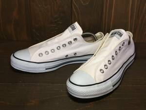 ★CONVERSE コンバース ALL STAR オールスター Lo スリッポン Slip ON 白 27.0cm 美品 Used 検 ローカット チャック テイラー