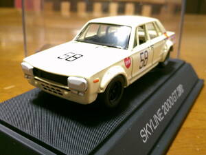 エブロ　1/43　「　日産 スカイライン　 2000GT-R　」　PGC10　#58　1970ｙ JAF ・GP　・送料 400円（レターパック発送）