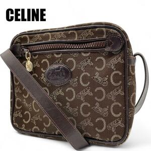 【美品】 CELINE ヴィンテージ　 Cサルキー ショルダーバッグ ブラウン