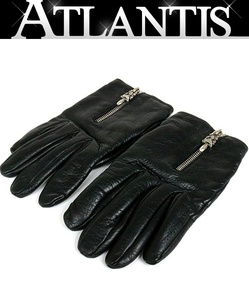 CHROME HEARTS 銀座店 クロムハーツ ダガージップ レザー グローブ カシミヤ 手袋 size:7 黒 94914