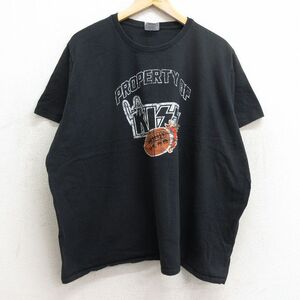 古着 半袖 ビンテージ Tシャツ レディース 00s LA KISS 大きいサイズ コットン クルーネック 黒 ブラック 24apr23 中古