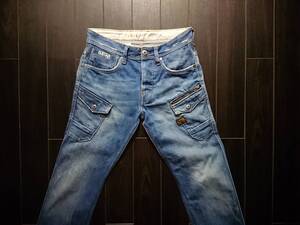 G-STAR RAW♪NAVY ATTACC STRAIGHT♪ジースター♪ウォッシュ＆ダメージ♪希少♪W29 L32♪50747 4384 071