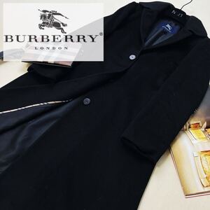 i35 超美品【高貴なコート!!イタリア製】参考価格25万●BURBERRY LONDON●奇跡のカシミアコート〜高級ステンカラーコート バーバリー M