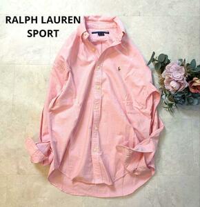 RALPH LAUREN ラルフローレン　美品　ピンクシャツ　4サイズ　L　オーバーサイズ　ビッグシャツ　ホースロゴ　馬刺繍