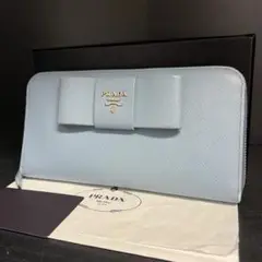 新品同様‼️ プラダ PRADA 財布 長財布 サフィアーノ ラウンドファスナー