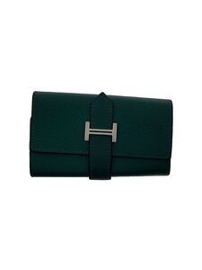 HERMES◆ベアン 4連キーケース/□O刻印/レザー/グリーン/レディース/内側使用感有