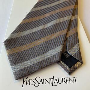 イヴサンローラン　YSL　ワイドネクタイ　新品定価￥35.200　ストライプ02　ラグジュアリー　色艶在る上品なネクタイ Yves Saint Laurent 