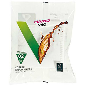 まとめ得 HARIO V60用ペーパーフィルター02W 1～4杯用 100枚入 VCF-02-100W x [6個] /l