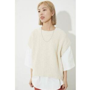 BLACK BY MOUSSY slub aze knit vest（スラブアゼニットベスト