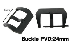 ★PVD-24f★時計バンド用 バックル　黒・尾錠部24mm用