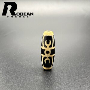 絶賛 EU製 定価5万円★ROBEAN・チベット老玉髄・天珠★パワーストーン アクセサリー 天然石 瑪瑙 金運 お守り 約37.3*13.2mm 1004T013