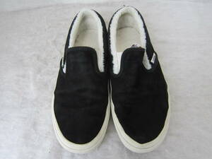 VANS SLIP-ON SCOTCHGARD（バンズ スリッポン スコッチガード）（721454）　黒スエード／白ボア　　23.5㎝　US5.5　　ok2404A