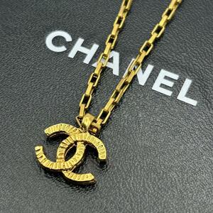 極美品 CHANEL ヴィンテージ ココマークチャーム ネックレス ゴールド