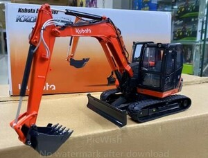 ★特別な★UH 1: 24クボタ KX080-4a2 シミュレーション 掘削機 合金モデルコレクション 家具トラック