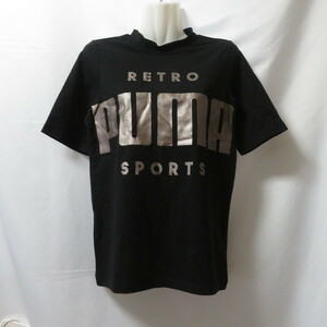 古着 レディースM PUMA/プーマ Tシャツ 半袖 スポーツMIX カジュアル ブラック 576516-01