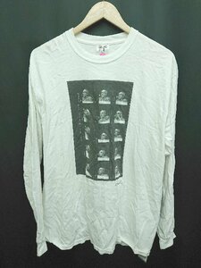 ◇ LOWRYS FARM ローリーズファーム 長袖 プリント Tシャツ カットソー サイズF ホワイト ブラック レディース P