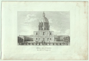 1818年 パリで最も美しい宮殿60景 銅版画 アンヴァリッド Hotel des Invalides