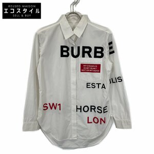 BURBERRY バーバリー ホワイト ホースフェリー ティッシ期 コットン シャツ 8015637 ホワイト 36 トップス コットン レディース 中古