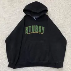 90s USA製 STUSSY ステューシー プルオーバーパーカー 肉厚 裏起毛