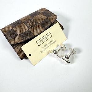 極美品 LOUIS VUITTON ルイヴィトン カフス ブトンドゥマンシェット シルバー 925 ダミエケース モチーフ ブーケドクルー M30566