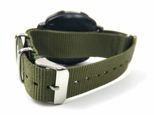 ナイロン製ミリタリーストラップ natoタイプ 腕時計布ベルト アーミーグリーン 20mm