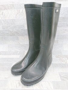 ■ AIGLE エーグル シンプル ロング レインブーツ サイズ37 ブラック レディース P