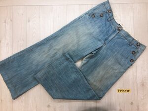 H&M エイチアンドエム メンズ ワイドデニムジーンズパンツ US16 175/88A ライトブルー