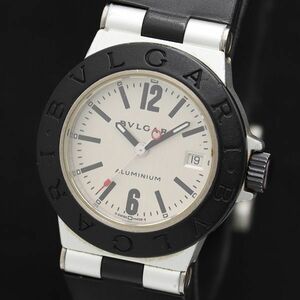 1円 稼働 ブルガリ AL29TA アルミニウム デイト QZ ホワイト文字盤 レディース腕時計 TKD 0013200 5BJT