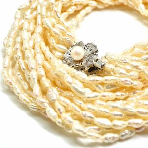 1円〜!!《本真珠ネックレス》N 約47.7g 約58.5cm pearl necklace jewelry パール ジュエリー DA0/DA5.M501