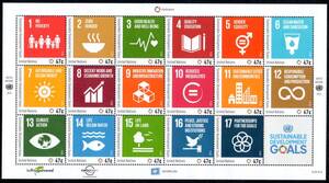 国連　持続可能な開発目標　NY本部用フルシート　未使用NH　（国連　2016年発行）