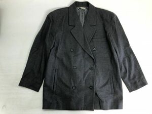 カルバンクライン Calvin Klein トラッド クラシック モード 古着 メルトン ダブル ピーコート Pコート ジャケット 毛ウール100% L グレー