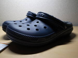 Crocs(クロックス) ボアサンダル 27.0cm(M11/W9) 正規品 クラシックラインドクロッグ ネイビー/チャコール ク203591-459 レアモデル 新品