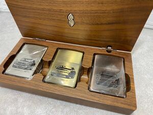 ZIPPO ジッポー Memory of SKYLINE スカイライン R33 C10 C110 木箱付き オイルライター 3点セット 1993年製 懸賞品