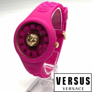 ★海外限定品! シンプルな美しさ! ヴェルサス ヴェルサーチ Versus Versace レディース 腕時計 クォーツ ラバー 高級ブランド ピンク 新品