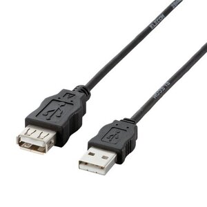 エレコム USBケーブル 延長 USB2.0 (USB A オス to USB A メス) RoHS指令準拠 1m ブラ