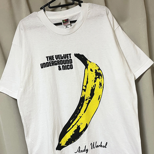 L デッドストック 90s USA製ビンテージ VELVET UNDERGROUND＆NICO ベルベットアンダーグラウンド＆ニコ Tシャツ バナナ アンディウォーホル