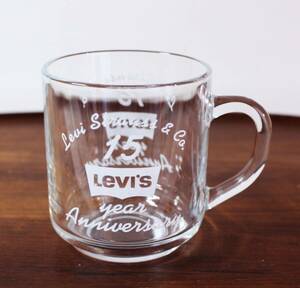 【定形外送料無料】美品! LEVI’S リーバイス グラス クリアマグ マグカップ Levis Strauss & Co.15 周年記念 マグ コーヒーマグ luminarc