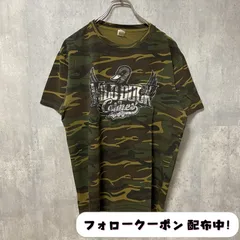 古着 used　anvil　アンビル　半袖プリント迷彩Tシャツ　カモフラージュ　WILD DUCK　鴨　カーキ　レトロ