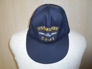 b61◆NORTHSTAR MADE IN USA アメリカ海軍キャップ◆ノーススター USS MIDWAY CV-41 ミッドウェイ ミリタリー ネイビー 6G