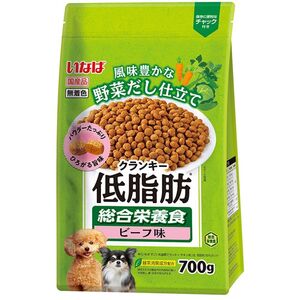 （まとめ買い）いなばペットフード いなば 低脂肪クランキー 野菜だし ビーフ味 700g 犬用フード 〔×6〕