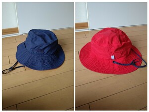 ノースフェイス☆THE NORTH FACE☆リバーシブル☆帽子☆ネイビー側はロゴ刺繍あり☆ネイビー/レッド☆ハット☆あごひも付き