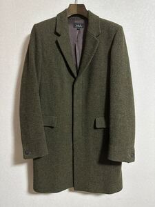 APC アーペーセー ツイード ウール チェスター コート S フランス製 tweed wool chester coat france