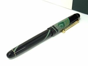 1円 ■極美品■ PILOT パイロット ジュサブローコレクション 蒔絵 ペン先 14K 585 14金 万年筆 筆記用具 ブラック系×グリーン系 FD2425