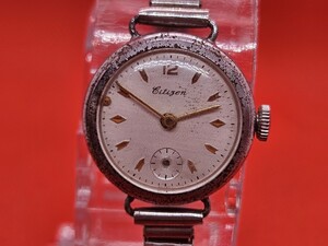 不動品 シチズン CITIZEN ヴィンテージ アンティーク 筆記体でCITIZENと書かれた時計 年代物 レディース腕時計 手巻き G0933