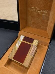 ◆◇#21645 S.T Dupont デュポン ゴールド×べっ甲カラー 喫煙具 ローラー ガスライター　ケース付◇◆