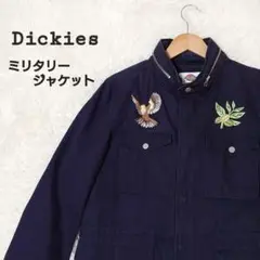 ☆レア品☆Dickies ミリタリージャケット フード格納式 刺繍 ネイビー M