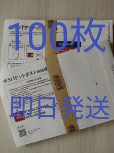 ☆　ゆうパケットポストmini専用封筒100枚　即日発送　②　送料無料　☆